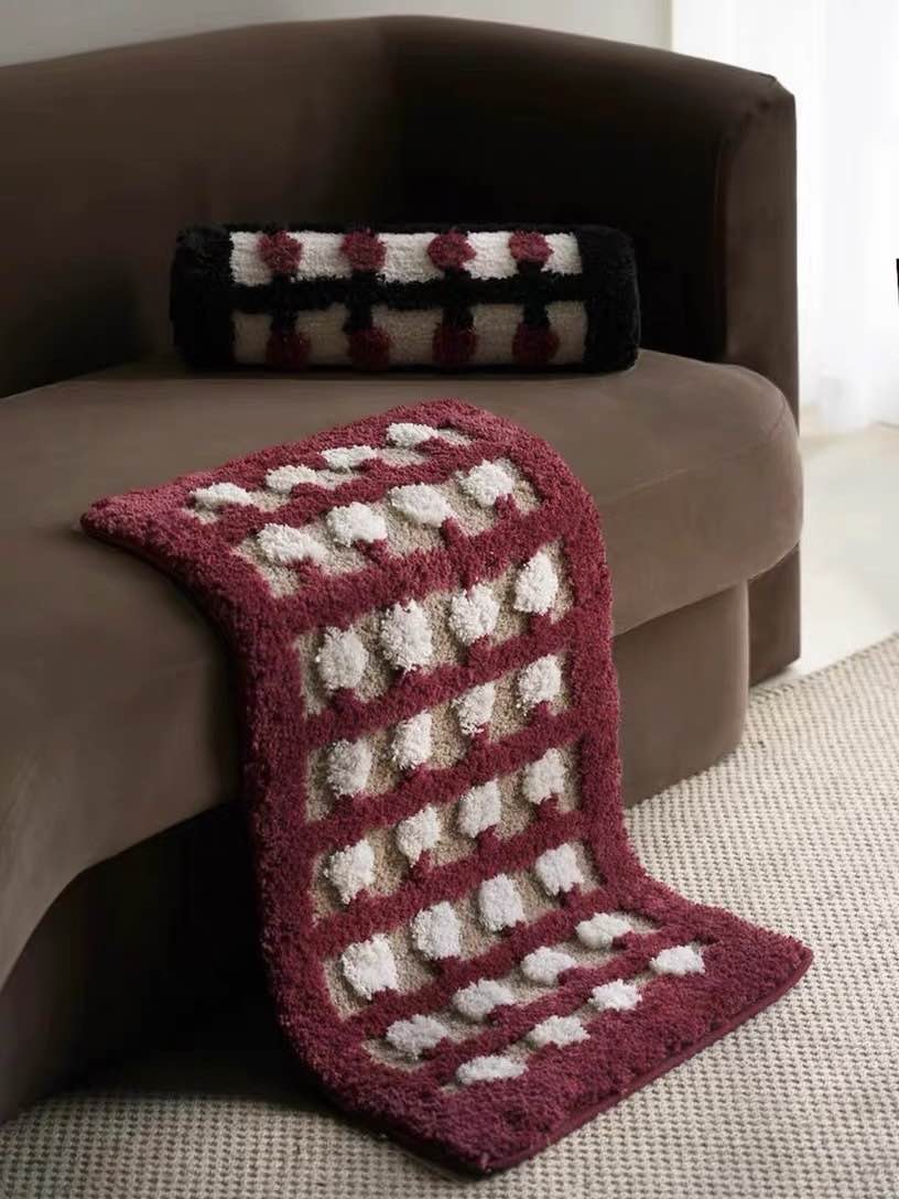 Retro Dotted Bath Rug – Ultra Soft, Absorbent & Anti-Slip