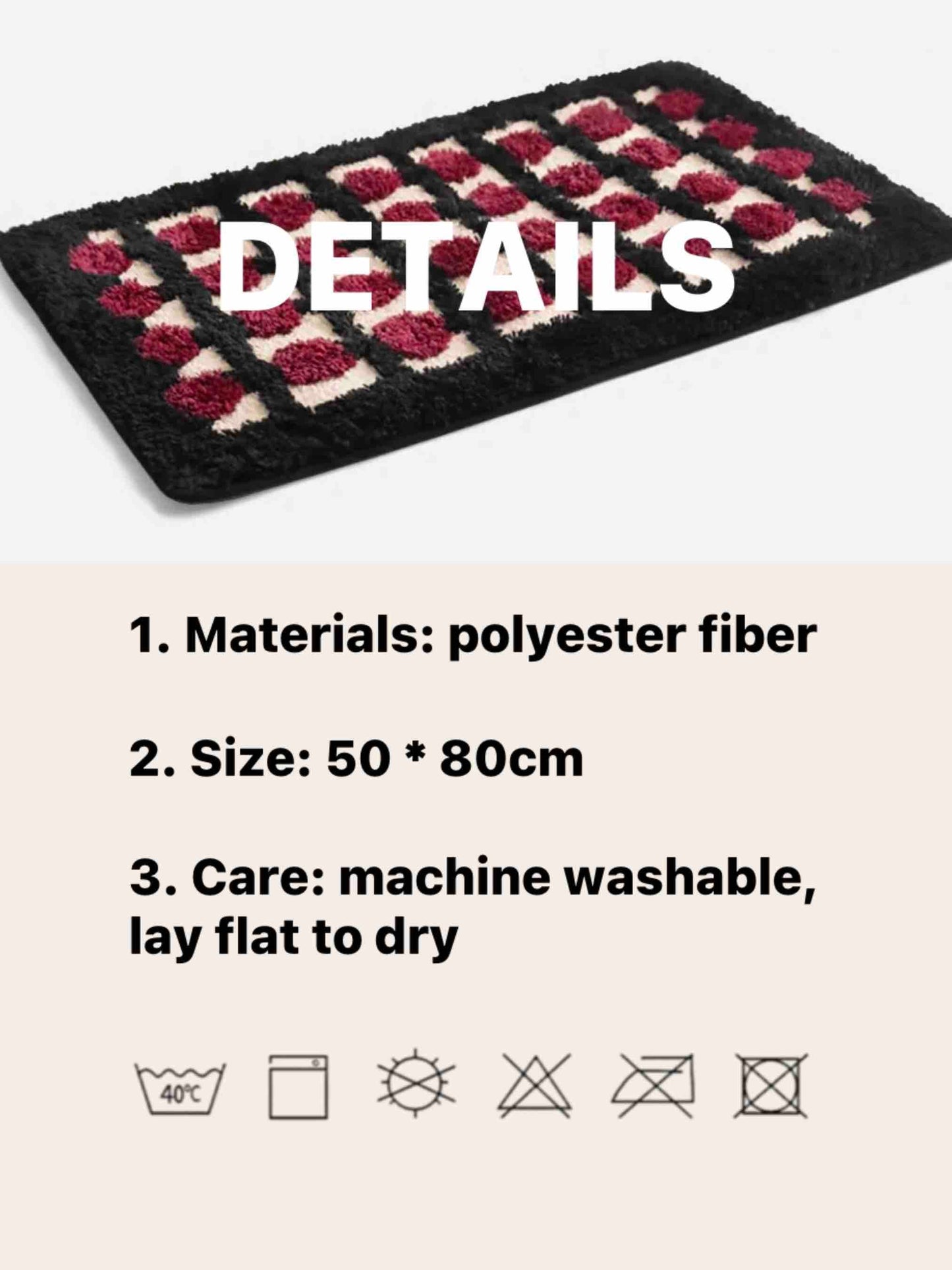 Retro Dotted Bath Rug – Ultra Soft, Absorbent & Anti-Slip