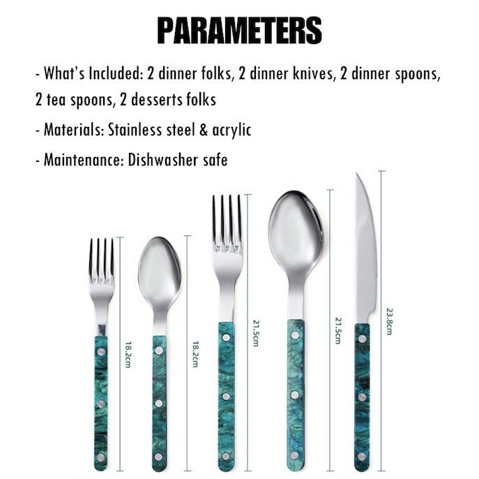 Set of 10 Modern French Flatware – Bistrot Style Cutlery