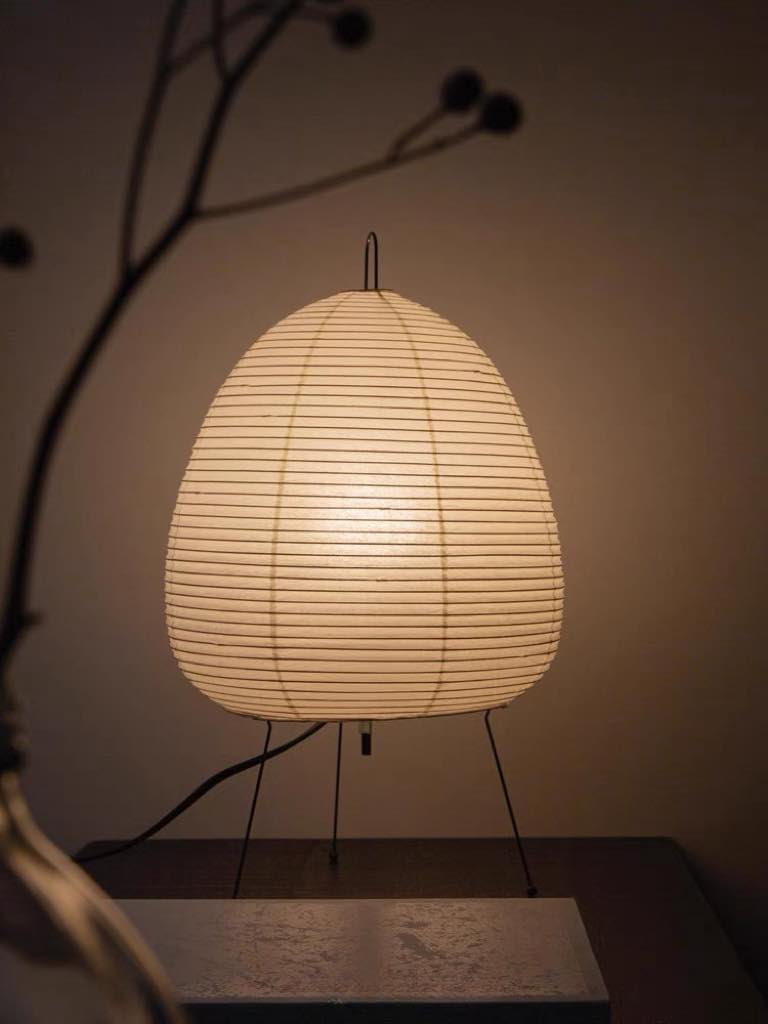 Wabi Sabi Table Lamp – Handmade Japanese Paper Lantern with Bamboo