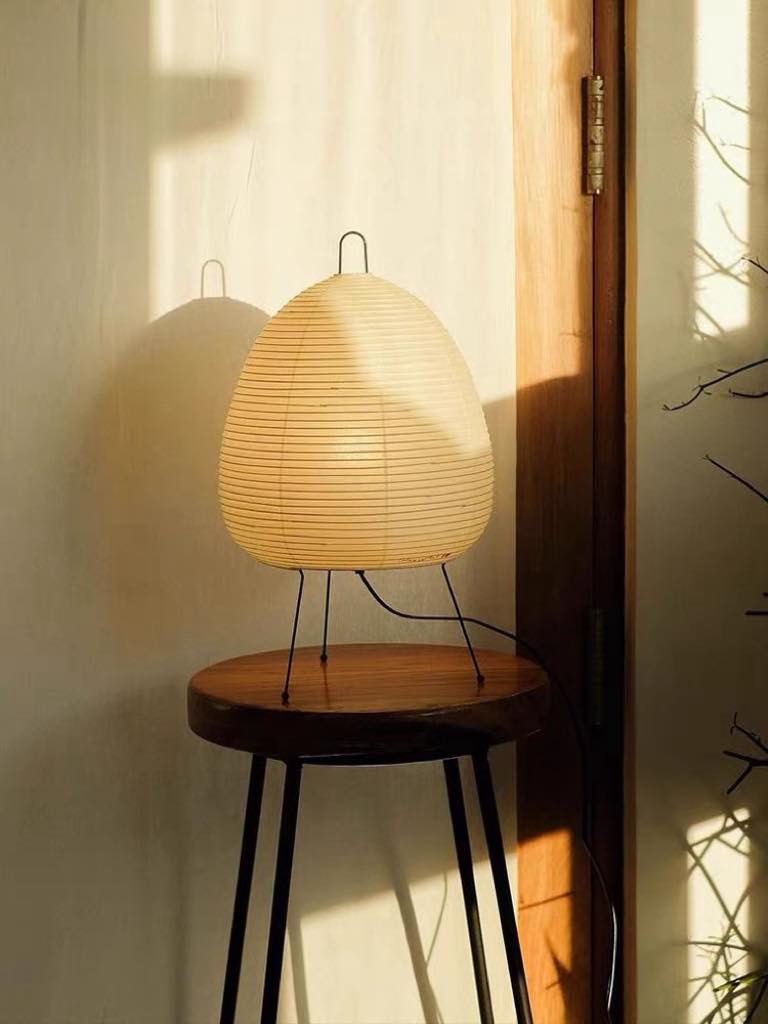 Wabi Sabi Table Lamp – Handmade Japanese Paper Lantern with Bamboo